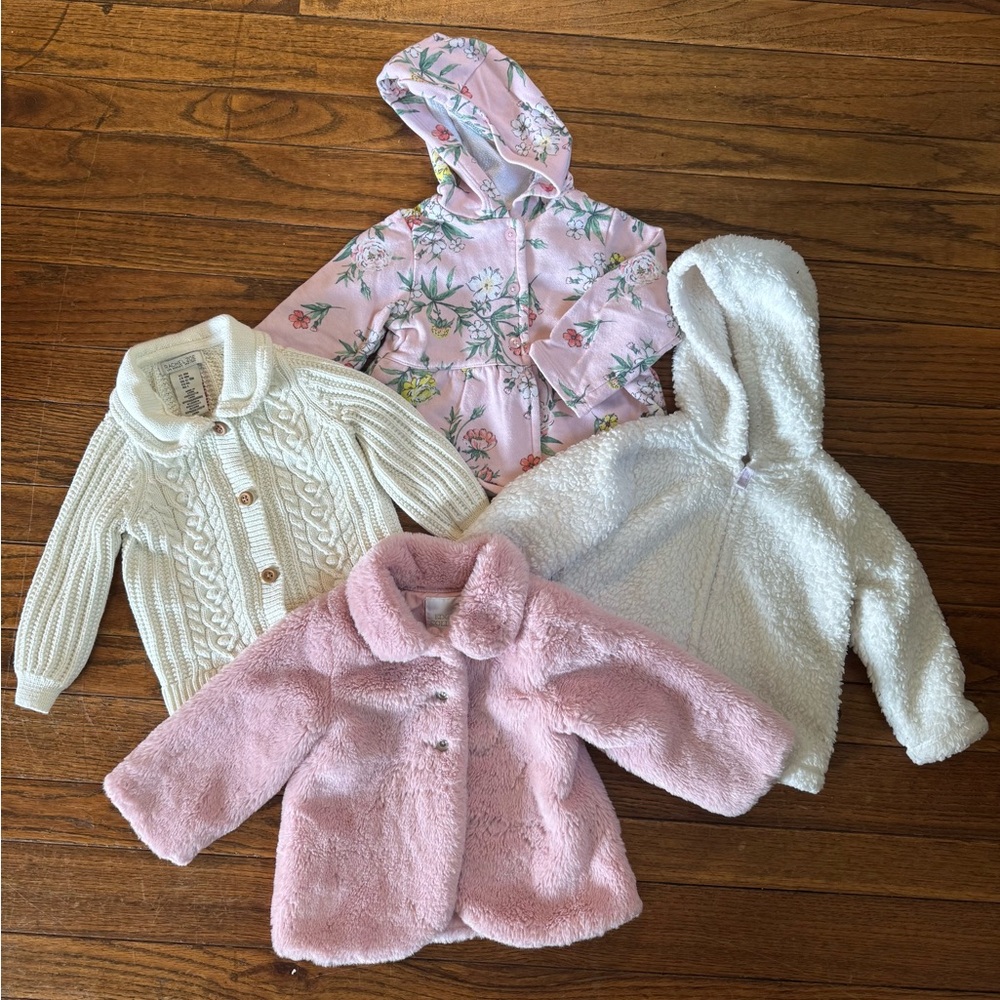 Edgehill Collection Plush Baby Jacket in Soft Pink plus other sweaters